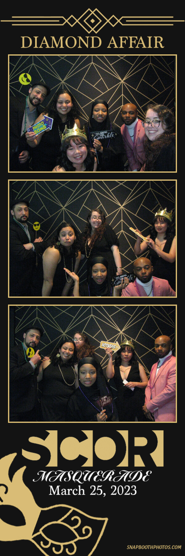 Elegant branded photo strip design from a black-tie charity gala